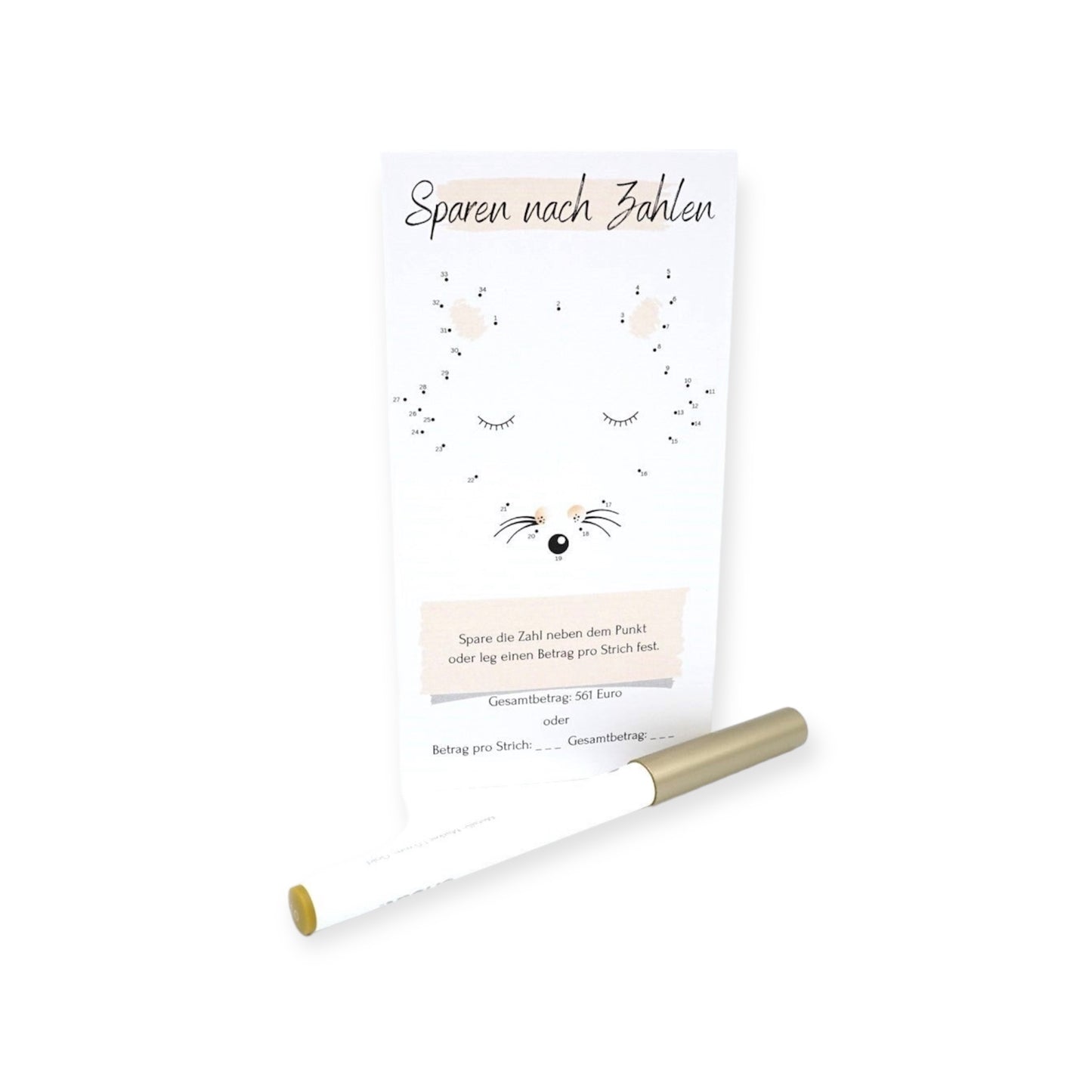 Sparen nach Zahlen -Fehldruck-